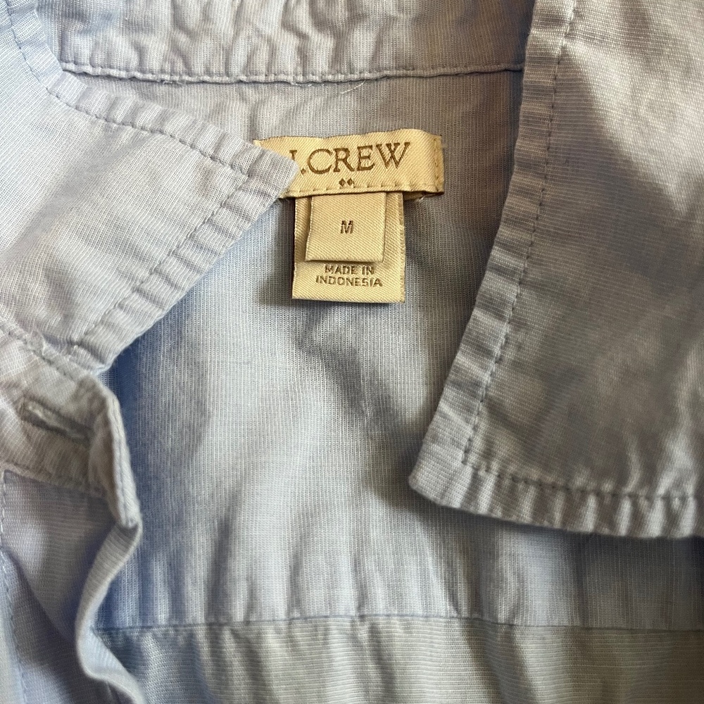 J crew light blue sleeveless shirt dress